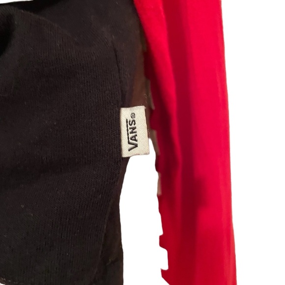 Vans Women’s Long Sleeve Cropped T-Shirt Red and black Size Small - Picture 5 of 6
